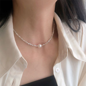 Popular Silver Colour Sparkling Clavicle Chain Choker Necklace Collar For Women Fine Jewelry Wedding Party Birthday Gift Popular Silver Colour Sparkling Clavicle Chain Choker Necklace Collar For Women Fine Jewelry Wedding Party Birthday Gift Popular Silv