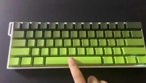New 133+ Keys Gradient Green Shine Through Keycaps Side Printed PBT Keycap Cherry Profile Double Shot for Mechanical Keyboards