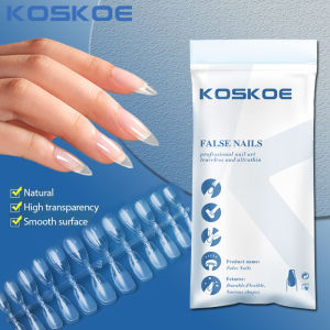 UR SUGAR 120 pcs False Nails Clear Semi-Matte Almond Coffin Square Fake Nail Tips for Extension Nail Art Manicure tool