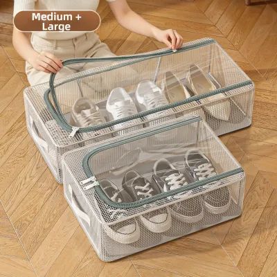 QIOEROUL | Dustproof Space-saving Shoe Box for Oxidation Prevention