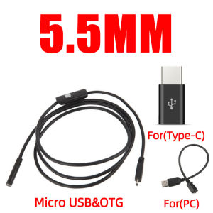 5mm 7mm Mini Endoscope Camera Waterproof 3 IN 1 Endoscopio USB Android for OTG Type C Smartphone PC Snake Camera for fish finder