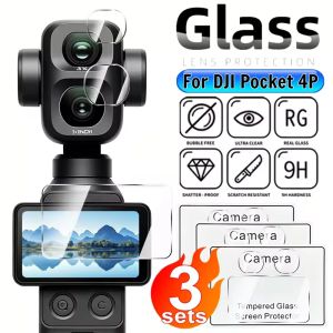 3Sets 9H Hardness Tempered Glass Screen Protector Set for the DJI Pocket 4 Pro Camera Lens Film For DJI POCKET 4P Accessories