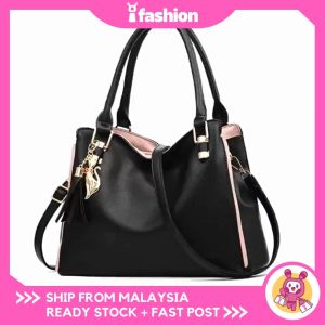 iFASHION 2049 READY STOCK Women Fashion Elegant Soft PU Big Capacity Shoulder Handbag Beg Tangan Besar Wanita