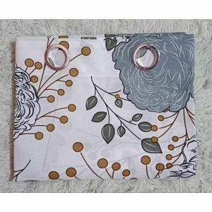 3 in1 Set Camellia Dark gray theme Design Curtain estetik Curtain 6ft and 7ft Sizes