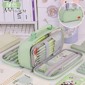 Portable Pencil Case for Students - Durable Oxford Fabric Stationery Bag with Zipper Pen Slots & Large Storage Space