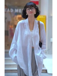 YUFUQING | Elegant French Style Womens Long Sleeve White Shirt Casual Sun Protection Top Commute Fashion Korean Version Autumn New Arrival