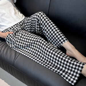 Spring Autumn Wide Leg Pants Womens Silk Cotton Sleepwear Thin Loose plus Size Home Air Conditioner Wearable Casual Trousers