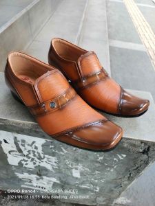 SEPATU PANTOFEL FORMAL KULIT PRIA PERSADA 6038 TAN ( PRODUKSI SENDIRI )