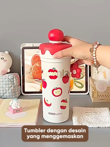Angola Tumbler Botol Minum 680ml W16 Tumbler Bottle Stainless Steel / Botol Minum Sedotan Lucu / Tahan Panas & Dingin