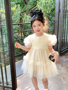 ฤดูร้อน สไตล์เกาหลี Princess เดรส แขนฟองเด็กผู้หญิง 2023 วันเกิดใหม่ เดรส สไตล์สาว หวาน กระโปรงทรงเอ