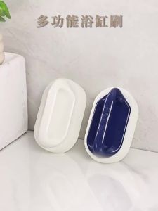 Sponge Cleaning Brush with Handle Kitchen Bathroom Tile Scrub Brush Thickened Scouring Pad Household Stain Removal Clean Tools
