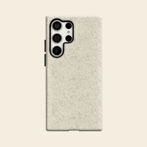 Cream Embossed Scroll Texture Luxury Fashion Full Lens Protective Case for Samsung Galaxy S26 S25 S24 A56 A36 Plus Ultra