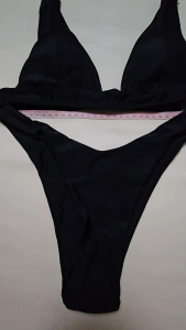 SHE-IN PREMIUM QUALITY SWIMWEAR / TWO PIECE/ HIGH WAIST BIKINI / BLACK / SMALL