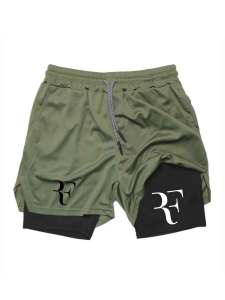 New Fashionable Casual Mens Sports Shorts F Printed Sports Shorts Double layer Quick drying Basketball Fitness Sports Shorts