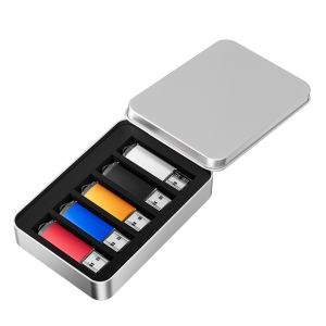 Jaster | 5PCS 10PCS USB Flash Drive 128GB Metal Box Pen Drive 64GB Wholesale Pendrive 32GB USB3.0 Blue Red Purple Black Memory Stick 16GB