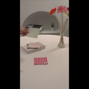 Coaster Kain Katun Kotak-Kotak Medium Motif Gingham Checker Board/Alas Gelas Aesthetic/Tatakan Gelas untuk Property Foto Minuman