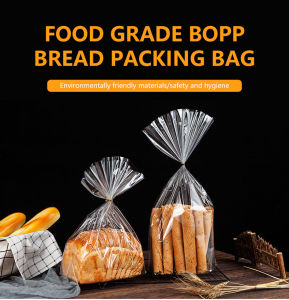 100PCS Christmas Bread Bag Plastic Food Storage Bags Reusable Bread Loaf Packaging for Home Bakers Bakery Gift Giving