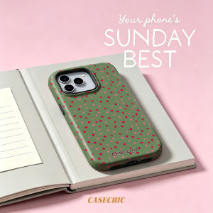 Potdemiel | Sage Line Floral For 2 in 1 Flower Case For iPhone 17 16 15 14 13 Pro Max Luxury Phone Cover CaseChic
