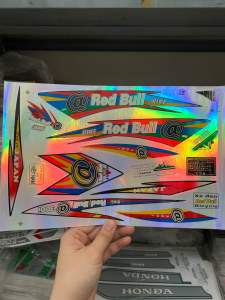Bộ tem xe đạp RED BULL chữ màu trắng hàng nhập Thái Lan chất lượng cao dành trang trí cho tất cả các loại xe đạp tem in lụa màu sắc rất đẹp và bền giá bán cực tốt bán lẻ như bán sỉ
