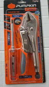 PUMPKIN คีมล๊อคปากตรง 10นิ้ว+ไขควง 2in1 PRO 10RQ+R #14878