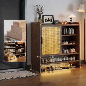 ZHUOHE | Retro Style Solid Wood Shoe Storage Cabinet
