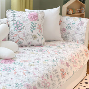 Rain Flower Xiyan Fresh Floral Pure Cotton Chinese Sofa Cushion Non Slip All Year Round Neutral Sofa Towel Cover Cushion