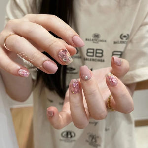 MONLEYTA | Handmade Nail Art Stickers Autumn Winter Short And Long Finished Products High End Feelings Pure Manual Wearable Nails