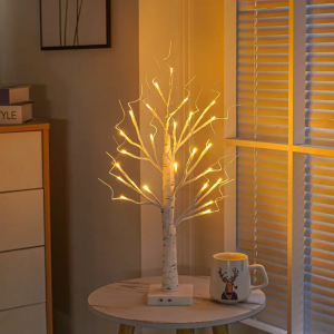 1pc 24 LED Birch Branches Tree Light Battery/USB Powered Tree Lamp For Home Party Bedroom Indoor Ornaments Festival Decoration