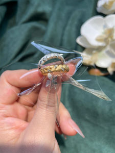 Retro Gold Frosted Peaceful Ring for Women Middle Ages Wide Woven Flower Silk Finger Ring Fashionable Jewelry Accessory