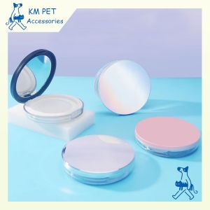 DIY Portable Plastic Puff Box Empty Loose Powder Pot With Sieve Mirror Spoon Cosmetic Sifter Loose Jar