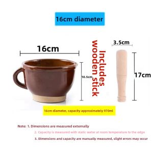 Wooden Mortar and Pestle for Crushing Large Size