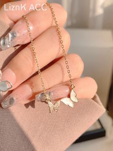 สร้อยคอผีเสื้อเหล็กไทเทเนียมสําหรับผู้หญิงสไตล์ใหม่ญี่ปุ่นและเกาหลีใต้การออกแบบจี้แฟชั่นอุปกรณ์เสริม