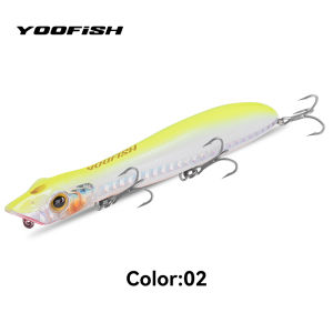 Yoofish Topwater Popper Bait 110mm 12.6g 125mm 17.8g Snakehead Pencil Artificial Hard Wobblers Surface Bass Fishing Lure
