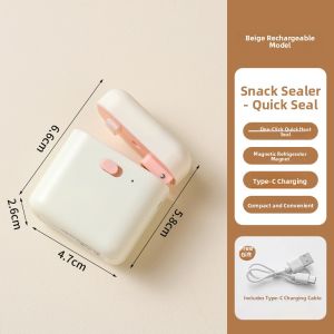 Mini Cute Magnetic Sealing Machine for Small Home Fridge Plastic Snack Bags Food Preservation Sealer Tool Kitchen Gadget