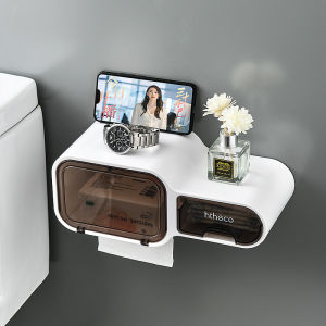 No-drilling Creative Toilet Paper Holder Tissue Box with Lid