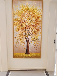 Light luxury entryway decorative painting high-end feel for hallway  high-end landscape wall art  crystal porcelain framed