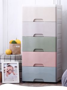 ชั้นวางของแบบดึงออกพลาสติกสำหรับเด็ก ชั้นวางของสำหรับห้องนอน ช่องว่างด้านข้าง กล่องเก็บของกินเล่นและของเล่น เครื่องมือจัดระเบียบในบ้าน