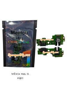 BOARD KONEKTOR PAPAN CAS INFINIX HOT 12 X6817 PCB CONNECTOR CHARGER PLUG IN MIC ORIGINAL