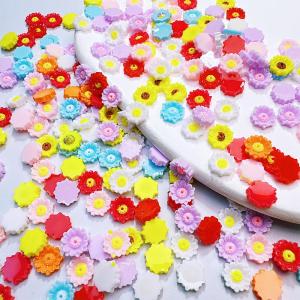 50Pcs 3D Mixed-Colors Sunflower Daisy Nail Charms Colorful Resin Flower Nails Art Decorations DIY Summer Manicure Accessories 1