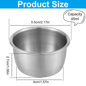 12/6Pcs Sauce Dipping Bowl Reusable Stainless Steel Seasoning Dressing Cup 1.4Oz Mini Round Sauce Dishes Sala Dressing Container