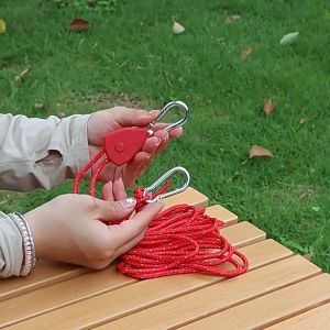 4M Tent Pully Canopy Rope Adjustable Outdoors Camping Wind Rope Fixed Pulley Buckle Reflective Wind Rope