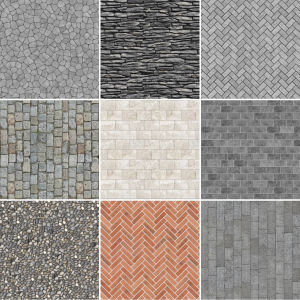 Scenery Model Material Miniature Simulation Road Square Brick Stone Building Sand Table Sticker Wall Ground Adhesive Decals