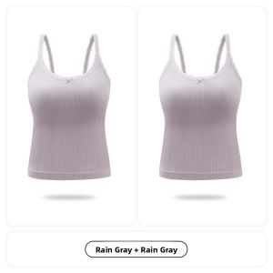 miiow | Ice Silk Lace U-Neck Crop Top Womens Outerwear Slimming Base Layer Tank Top With Chest Pad Beautiful Back Design For Summer