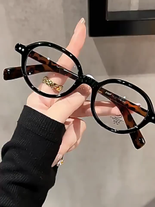 Kacamata Anti Radiasi Photochromic Oval wanita temperamen vintage