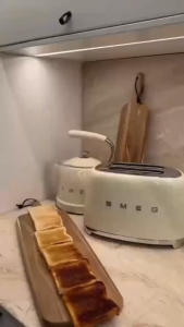 SMEG 2-piece simple toaster 1950s retro style used by aestheticians for breakfast with multiple temperature settings