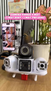 [NewPro 2025] Camera YOOSEE Ngoài Trời 4 mắt (Xoay Được 3 Mắt) 3 Màn Hình Q660  Hình ảnh Siêu Nét Chính Hãng