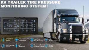 Car Truck 8 rounds TPMS Tire Pressure Monitoring System With 8 External Sensor Tire Pressure Monitoring Temp Alarm System