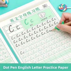 Chinese Standard Cursive Version 26 English Alphabet Tracing Book Handwritten English Word Practice Pad Detachable Paper