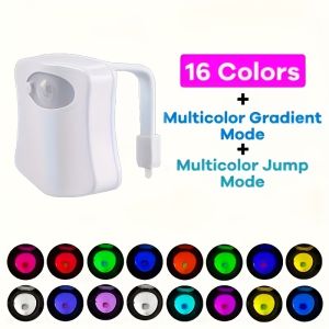 Đèn Ngủ Nhà Vệ Sinh LED 16 Màu Có Thể Thay Đổi Tích Hợp Cảm Biến Chuyển Động Đèn Phòng Tắm Thông Minh Hình Chữ Nhật Phụ Kiện Thời Trang