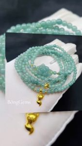 vòng tay nữ dáng chuỗi ngọc lam ngọc tự nhiên mix hoa sen liên hoa ngọc lam ngoc vip charm cầu kim tiền vàng tây và hồ ly vàng tây vòng tay đá phong thủy trang sức thiết kế đủ hóa đơn thẻ bảo hành